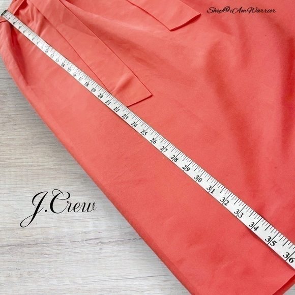 J.Crew NWT tie waist guava coral cotton/silk faille midi skirt @shop@iamwarrior - Picture 9 of 11